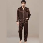 Shop Best Quality Brown Silk Men Nightdress Online in Pakistan