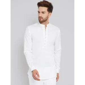 Buy White Cotton Short Kurta for Men Online in Pakistan | Special Eid Collection Ajmery