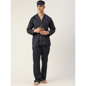 Shop Best Quality Black Cotton Men Sleepwear with Blindfold Online in Pakistan | Cash on Delivery