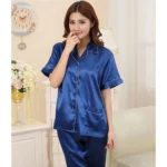 Buy Royal Blue Silk Nightdress for Women Online at Ajmery Pakistan