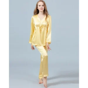 Buy Yellow Silk Pullover Shirt Pajama Sets for Women Online in Pakistan