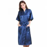 Buy Blue Pocket Silk Long Night Gown for Women Online at Ajmery Pakistan