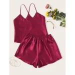 Buy Red Cami and Shorts Set for Women Online in Pakistan | Ajmery Night Dress Collection