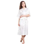 Buy White Pocket Silk Long Night Gown for Women Online at Ajmery Pakistan