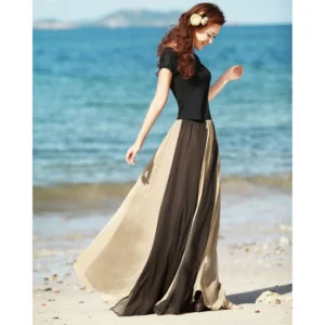 Shop Paneled Long Chiffon Skirt Online