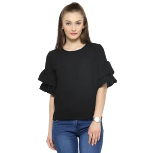 Stylish Frilled Half Sleeve Top - Buy Now from Ajmery Pakistan