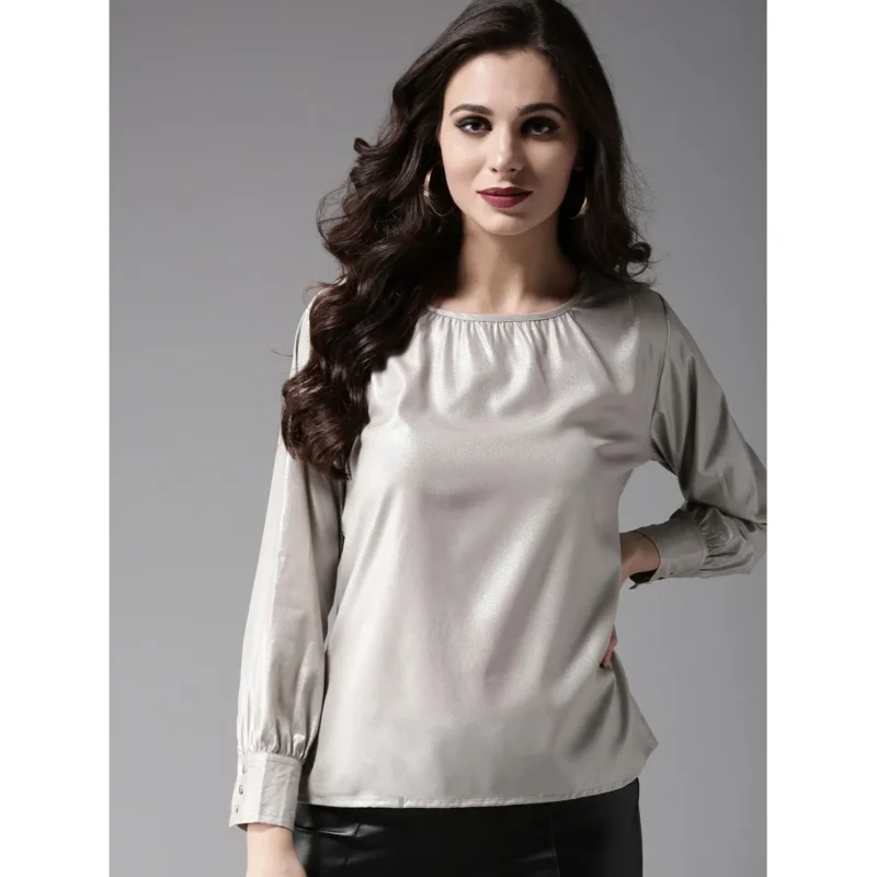 Shop the Silk Long Sleeve Top Online in Pakistan | Ajmery Pakistan