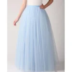 Buy Long Sky Blue Net Pleated Skirt for Women Online in Pakistan | Cash on Delivery