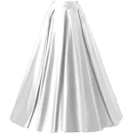 Buy White Long Fashion High Waist A-Line Silk Cancan Skirt Online in Pakistan