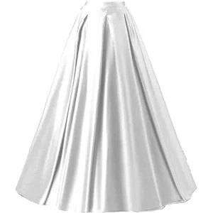 Buy White Long Fashion High Waist A-Line Silk Skirts With Cancan Online in Pakistan