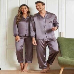 Buy Couple Silk Long Pajama Set Online in Pakistan