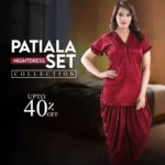 Shop Maroon Silk Patiala Nightdress for Women Online in Pakistan