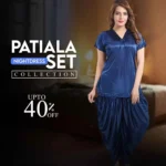 Shop Blue Silk Patiala Nightdress for Women Online in Pakistan