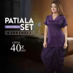 Shop Purple Silk Patiala Nightdress for Women Online in Pakistan