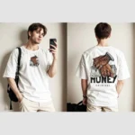 Buy White Money Printed Drop Shoulder Tees Online| Ajmery Pk