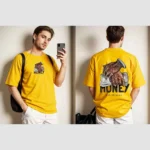 Buy Yellow Money Printed Drop Shoulder Tees Online| Ajmery Pk